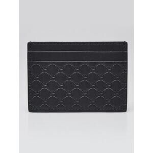 Gucci Black Micro Guccissima Leather Card Holder